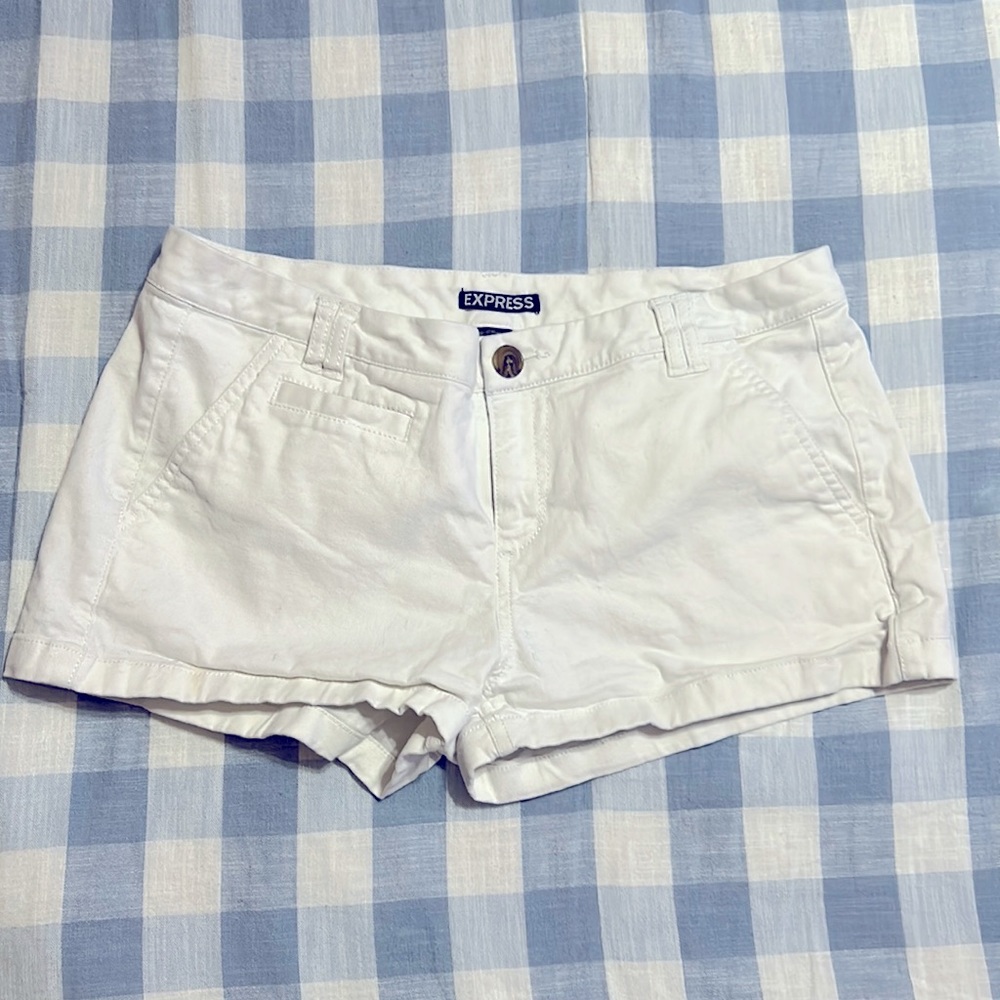 Express Denim Shorts White Size 4